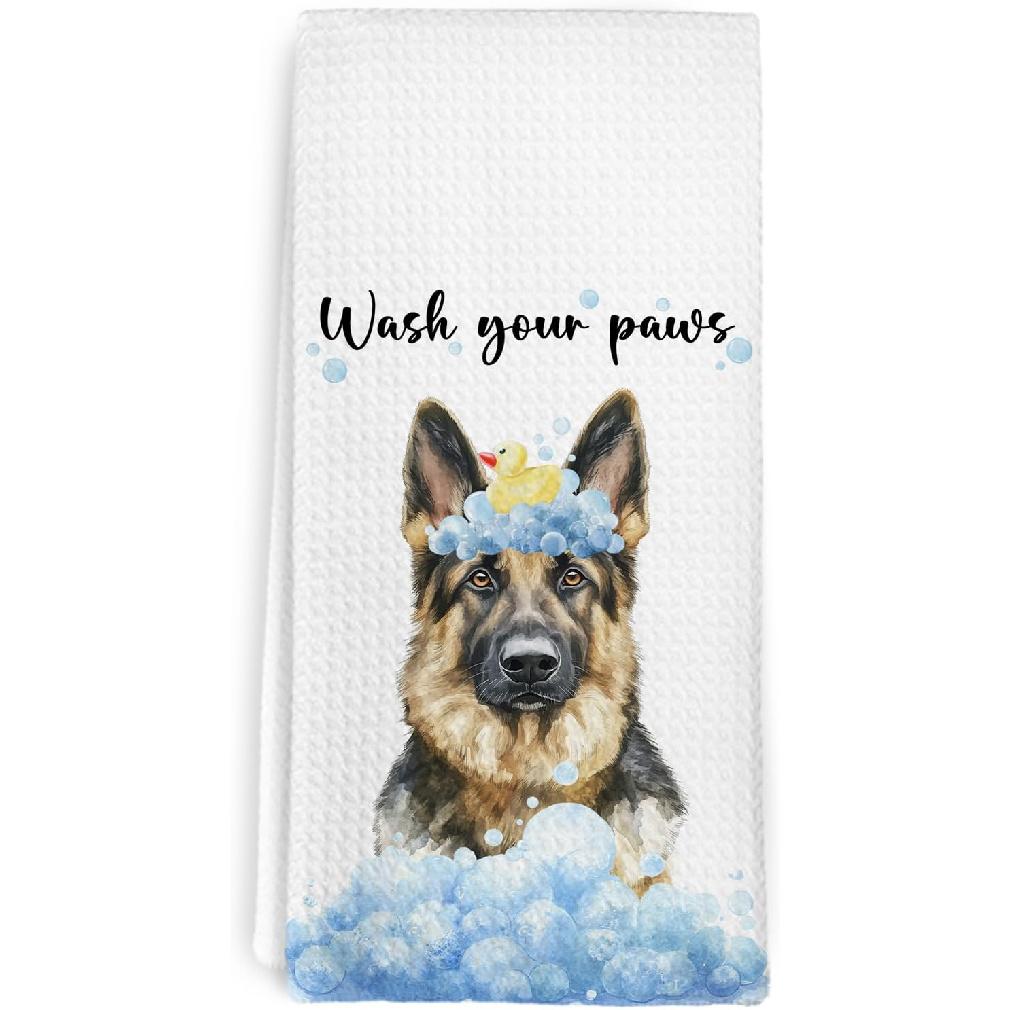 Funny Goldendoodle Dog Bathroom Hand Towels, Mini Golden Doodle Dogs Gifts for Women Owners, Goldendoodle Dog Decorative Hand Towels for Bathroom German Shepherd