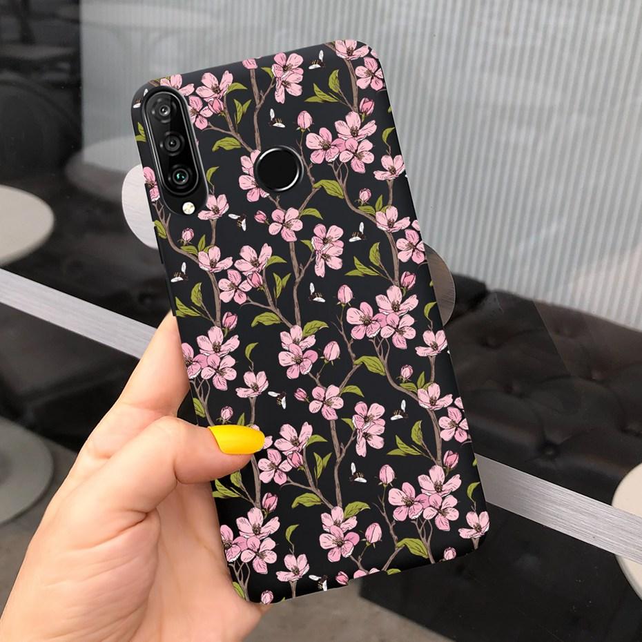 For Huawei P30 Lite Phone Case Flower Girl Pattern Soft Silicon Cover For Huawei P30 Pro Lite Case Cute Funda P 30 P30lite Cases