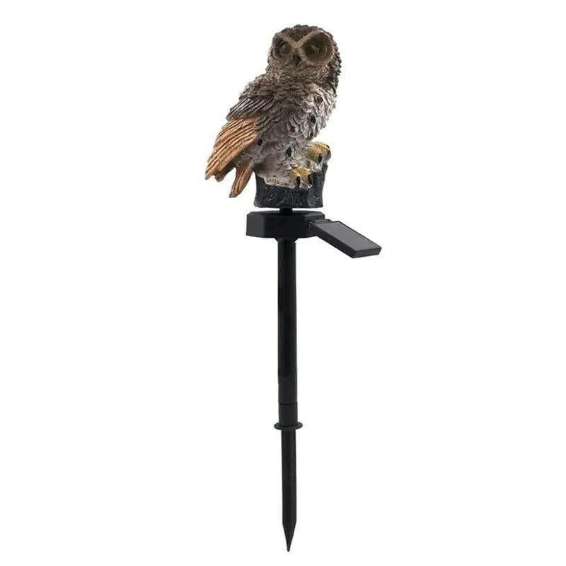 

Solar Owl LED Garden Light, Waterproof Outdoor Landscape Lamp, Cute Animal Design Courtyard Decor Stake Light for Pathway Patio Yard Lighting 1PC коричневий