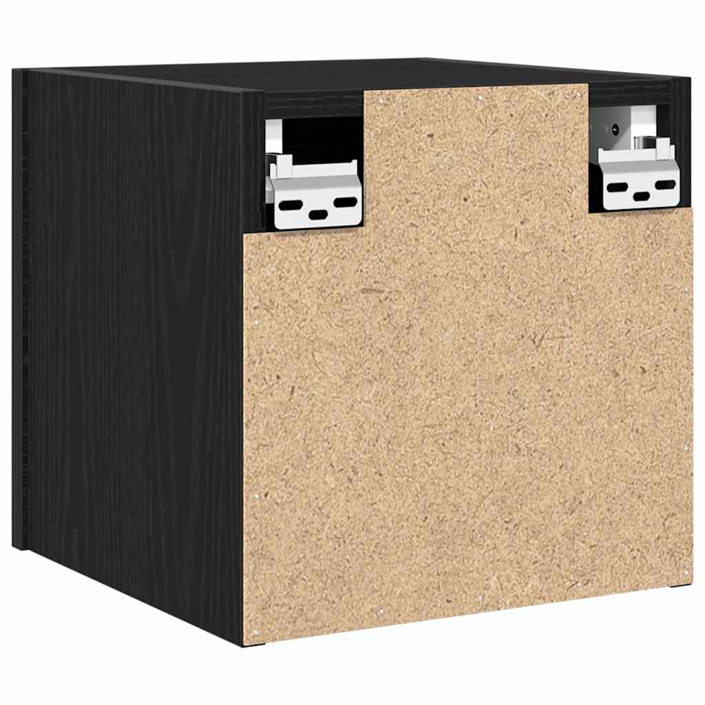 Wall Mounted TV Shelf 2 pcs Black Oak 30.5 x 30 x 30 cm