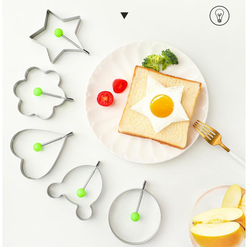 Stainless Steel Fried Egg Molds Breakfast Pancake Mold Creative Cake Tool Non-stick Egg Shaper Baking Cooking Kitchen Gadgets