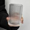 Vintage Vertical Patterned Glass Cup Large Capacity Water Cups Coffee Mug Beverage Cup Cold Drink Cups Wine Glass Wine Glasses