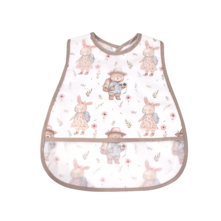 Waterproof Cartoon Baby Bib - Adjustable EVA Cotton Feeding Bib for Boys & Girls