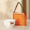 Aima Orange Ceramic Bowl & Chopstick Gift Set