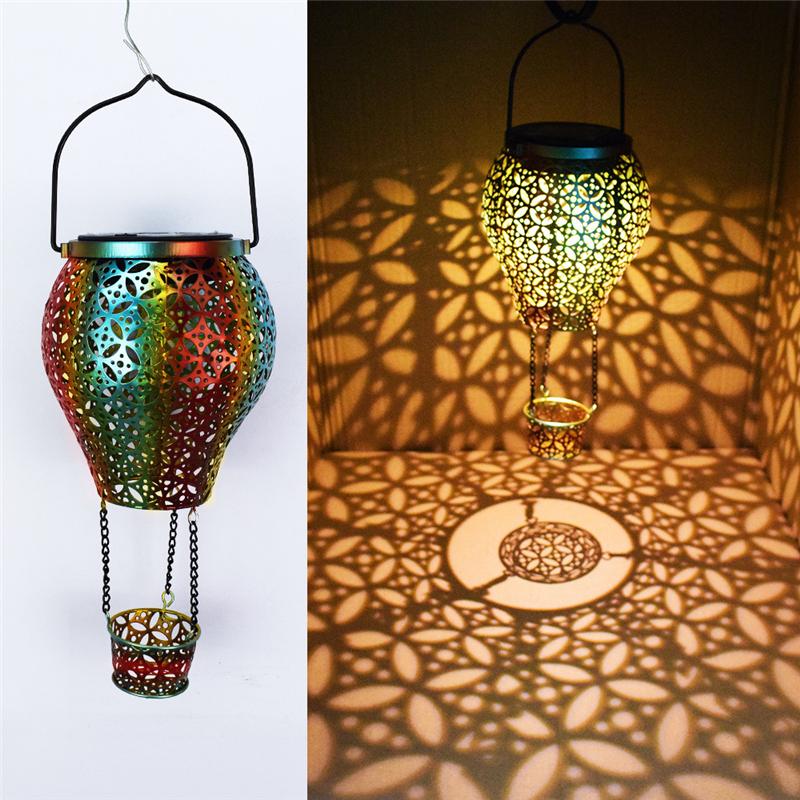 Solar-Sterne für den Außenbereich, Gartenkunst, Licht, Gartengießkanne, String, ausgehöhlte Eisendusche, LED-Leuchten, Lampe, Hausgarten-Dekoration