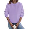 Women's Loose Long Sleeved Pullover Round Neck Large Solid Color Hoodie