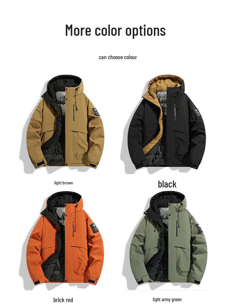 Men's Winter Hooded Graphene-Enhanced Cotton Jacket: Ski Suit and Cold-Protection Coat