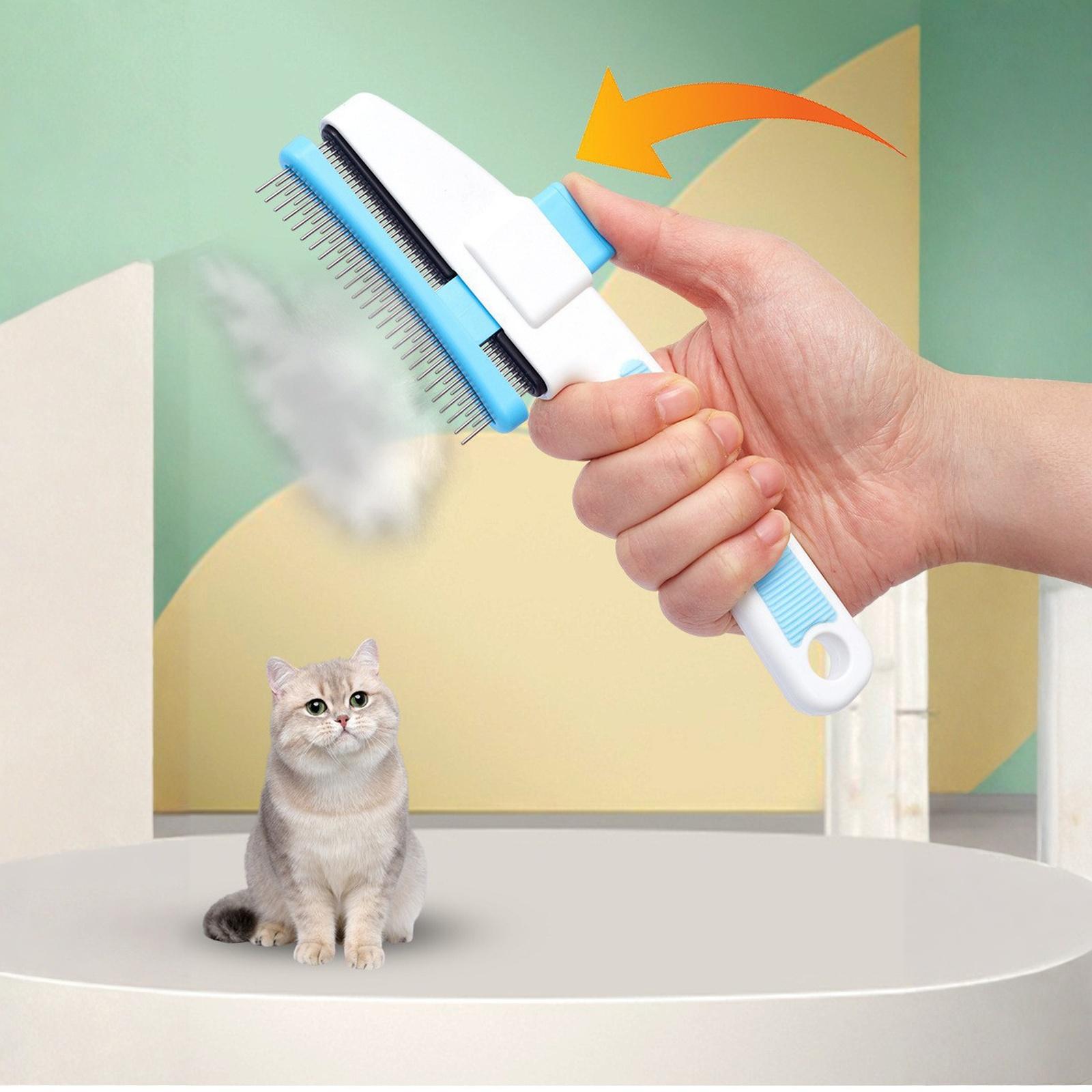 

Comb Pet Comb Self Cleaning Upgraded Brush for Long Haired Cats one size синий