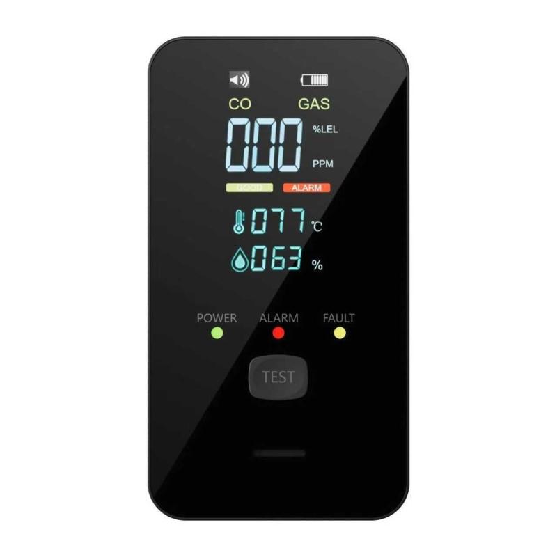 Environmental Monitor Device for Gas Leak Detection Humidity and Temperature Featuring Sound Light Warning Color Screen