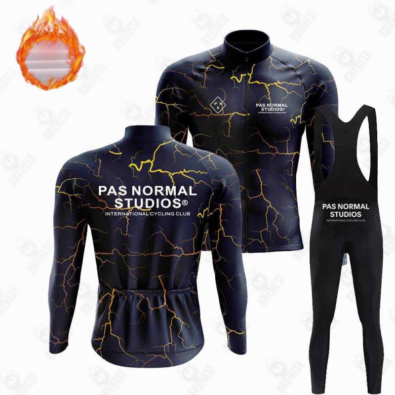 PNS Winter Cycling Fleece Set: Long Sleeve Bib Overalls & Pants for Road & Mountain Biking Outdoors M