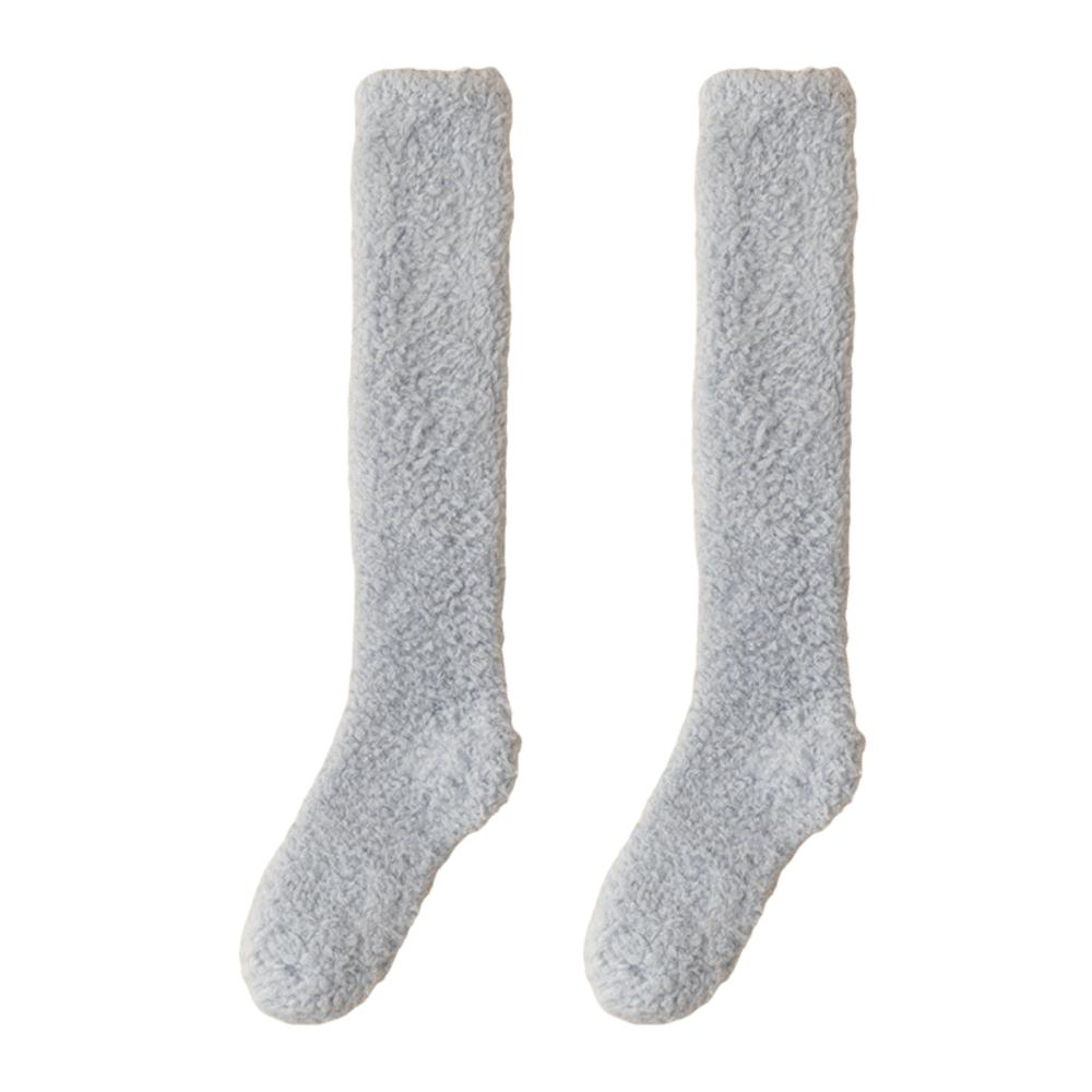 Coral Fleece Knee High Socks Thickened Coral Fleece Socks New Fuzzy Long Socks Home Lounging