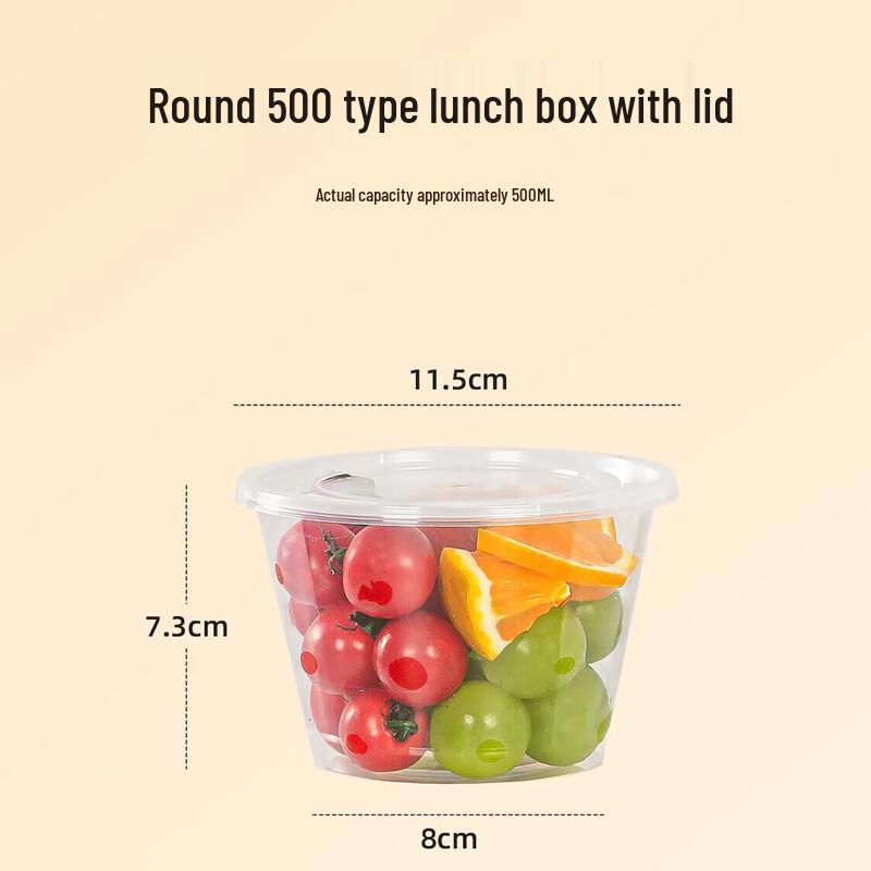 

Temeiju Disposable Round Takeaway Food Container with Lid
