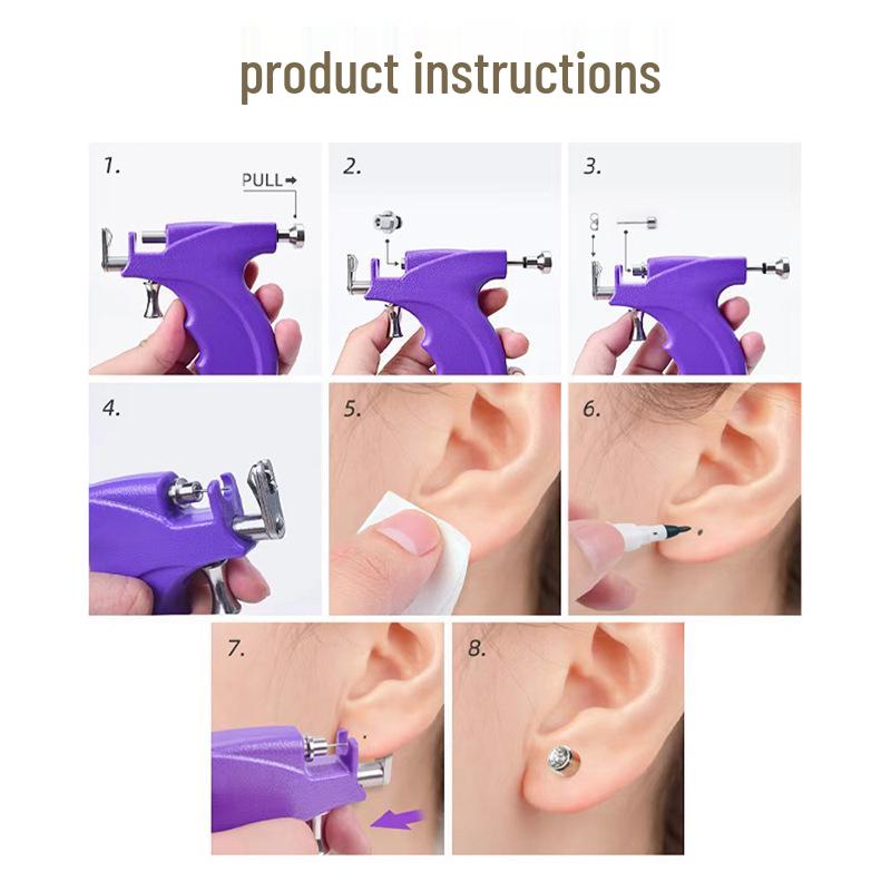 New Ear Piercing Gun and Tool Set with Ear Studs
