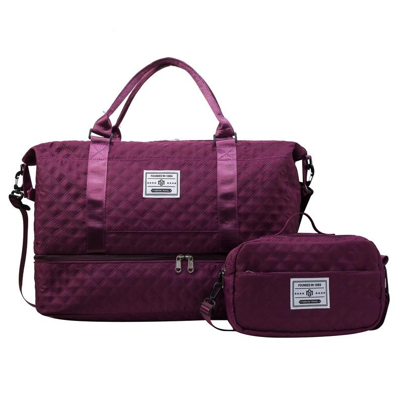 Modna Torba Sportowa na Krótką Podróż, Rhombus, Separacja na Mokre i Suche, Torba na Jogę i Fitness, Duża Pojemność, Torba na Buty Cango, Torba Podróżna