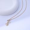 Small niche design tassel butterfly necklace for women, with a light luxury and versatile design, made of mother of pearl zircon