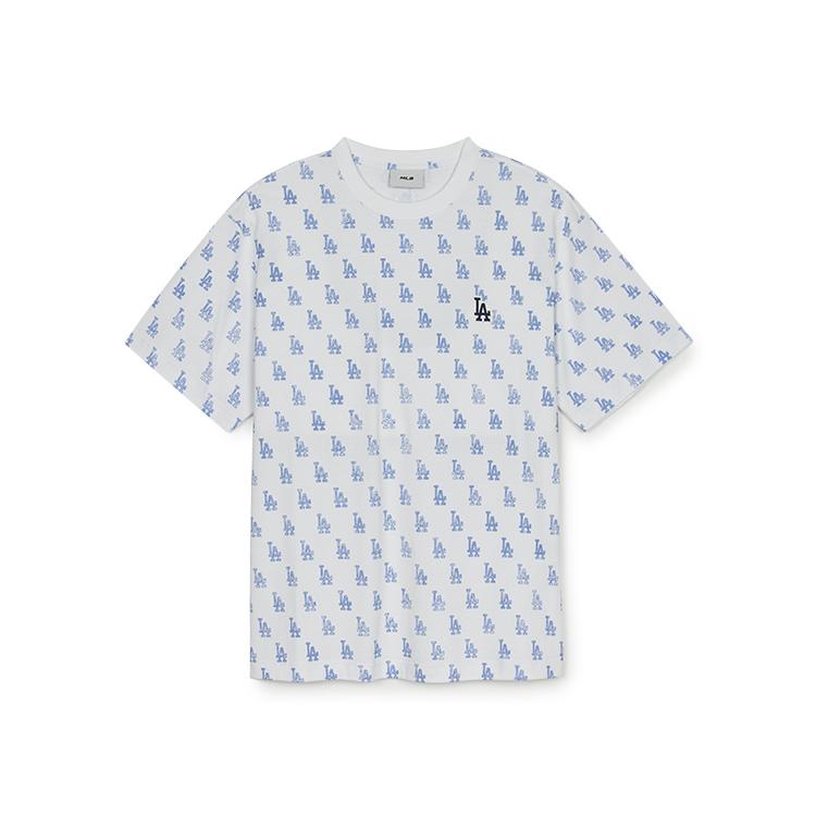 New MLB MONOGRAM Collection Los Angeles Dodgers SS25 T Shirt Unisex Dark Blue 3ATSM0253-07BLD