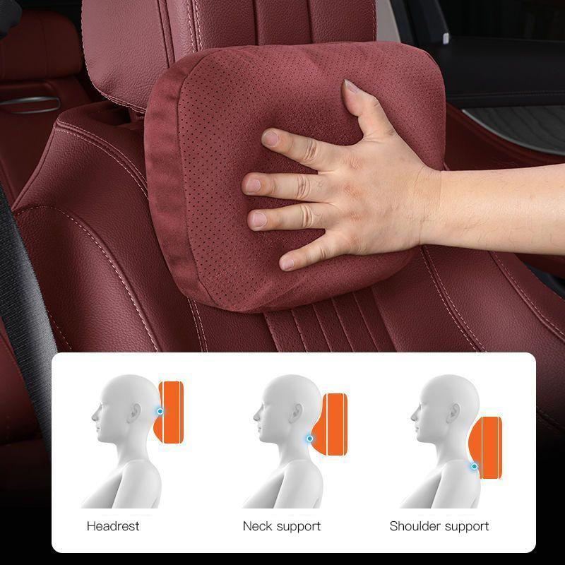 Breathable Car Neck Pillow Premium Suede Memory Foam Headrest For Citroen C5X e-C4 X e-C3 C4 C3 C5 Berlingo C-Elysee Keychain alb256
