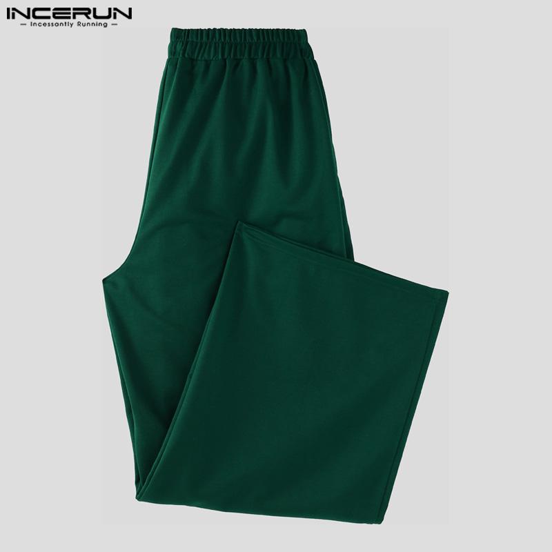INCERUN Oversized Autumn Men Long Sleeve Pullovers Long Pants Casual Two Pieces Sets Outfits