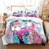 Aikatsu! Anime Bedding Set 3PCS Soft Microfiber Duvet Cover Pillowcases Cute Idol Printed Bed Set for Kids Girls Bedroom Decor