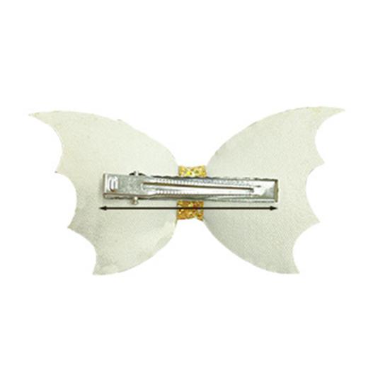 2/6Pcs Halloween Hair Clips Bat Wing Design Shiny Hairpin Women
