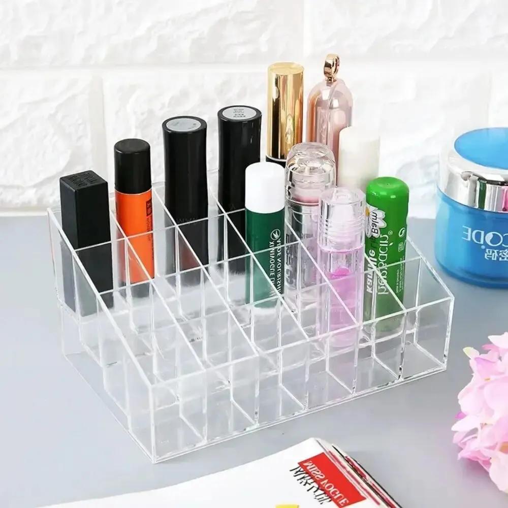 24 Grid Lipstick Holder Acrylic Display Rack Cosmetics Storage Box Can Store And Sort Lipstick Nail Polish And Jewelry