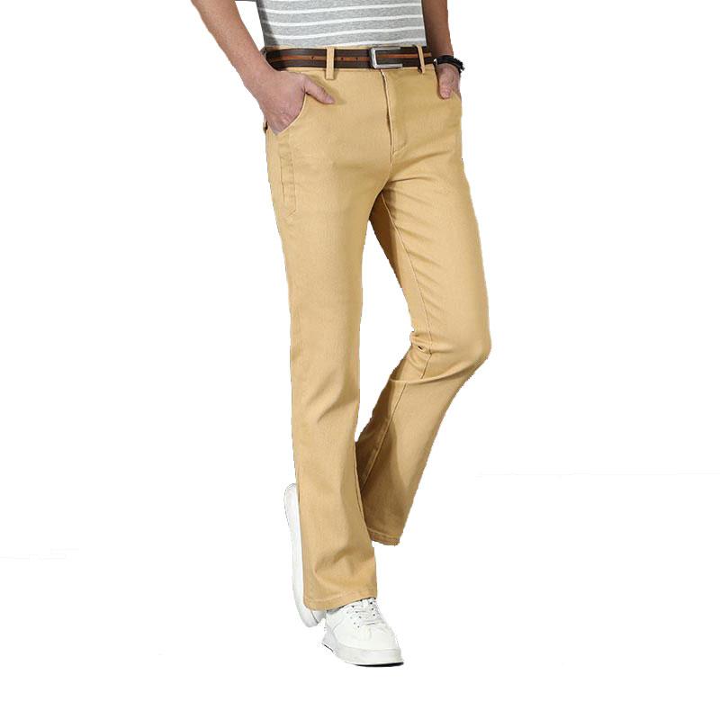 

Мужские повседневные брюки микро-клеш в корейском стиле, модные эластичные брюки облегающего кроя 36 хаки