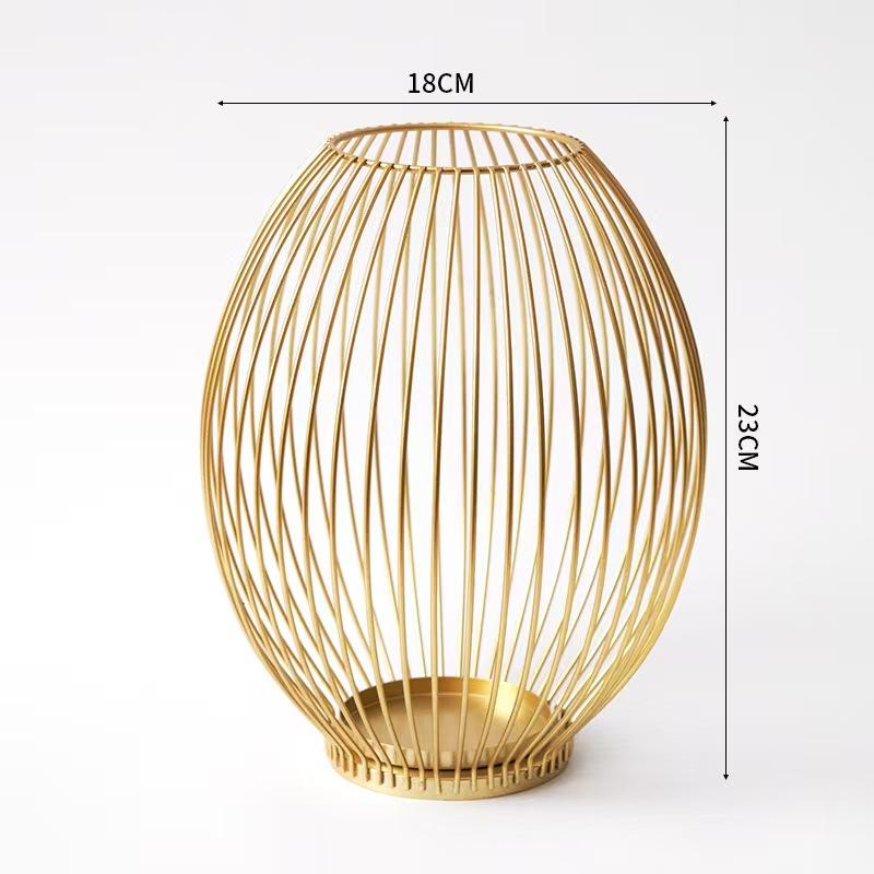 Metal Cage Candlestick Party Home Pillar Candle Holder Candles Stand for Valentine's Day Christmas Housewarming New Year Wedding