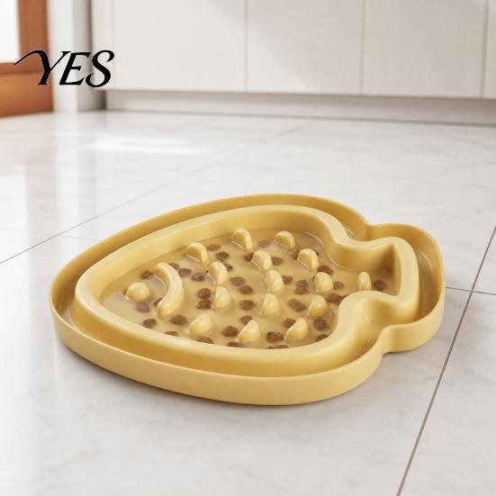 Slow Feeding Dog Plate Feeder Bowl, Cute Fish Shape, Spill-Free Pet Bowl Raised Edge with Spill Catcher, Non-slip Food for Cats Dogs Eat