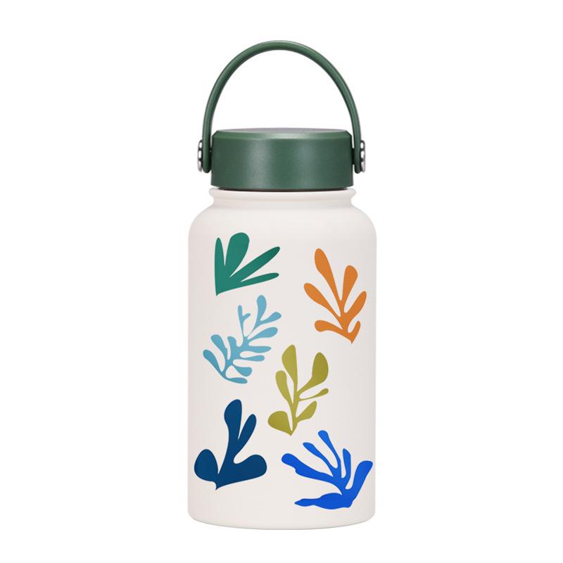 650Ml Thermos Cup Wide Mouth Portable Vacuum Children'S Student Sports Kettle Outdoor Printing Water Cup