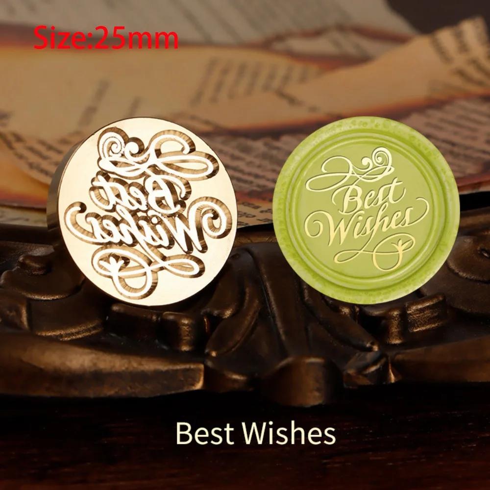 Wooden Wax Sealing Stamp Handle Brass Sealing Wax Stamps Head Retro Rosewood Handle Wax Seal Copper Head for Scrapbooking