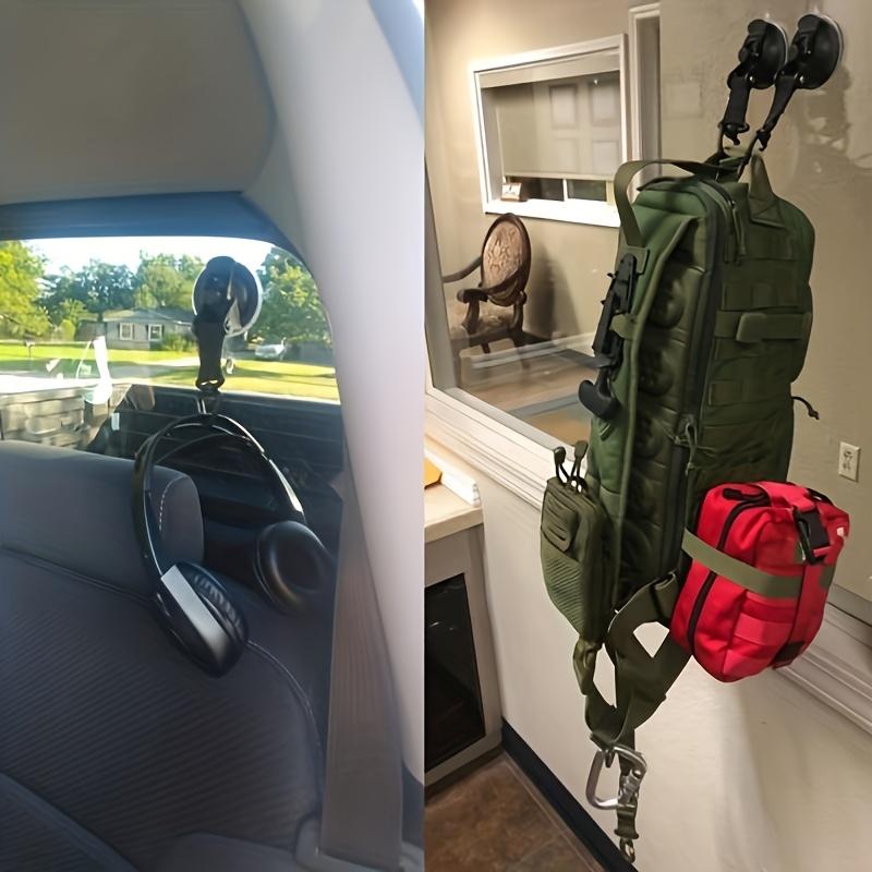 4pcs Heavy Duty Suction Cup Hooks for Outdoor Camping, Car Tent, Awning, and Boat - Portable PVC Tie Down Hooks with Secure Latch Mechanism