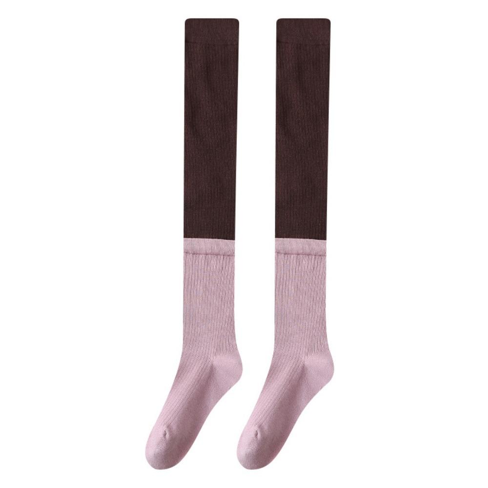 Simple Patchwork JK Lolita Socks Ins Over-knee Long Tube Stockings Japanese Style Hosiery Thigh High Stockings College