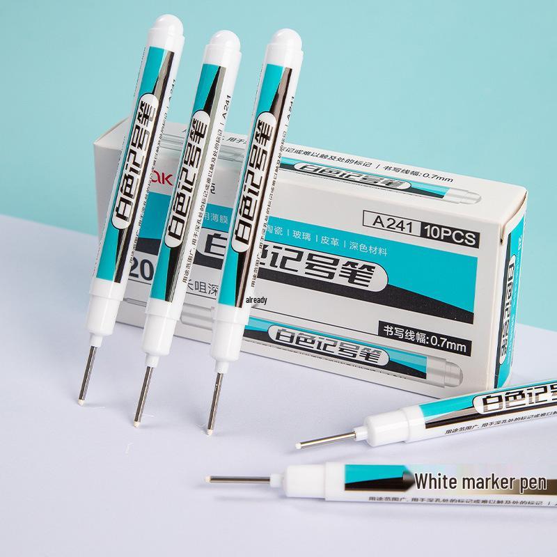 White Long-Tip Water-Based Marker for Logistics Marking