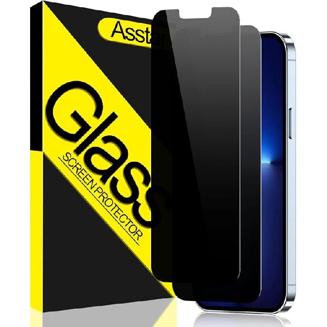 

[2 Pack] Privacy Screen Protector for Samsung Galaxy S24 Ultra [Support 0.1S Fingerprint Unlock] 9H+ Tempered Glass [30°Anti-Spy] Upgrade Black Edge Black-iphone-13PM