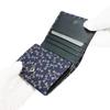 Inden Bill Compartment Coin Navy Blue with White Dragonfly [Inden-ya] Bi-fold Wallet, H, Box-type Purse, Deerskin, Lacquer, Pattern, 2204-14-008