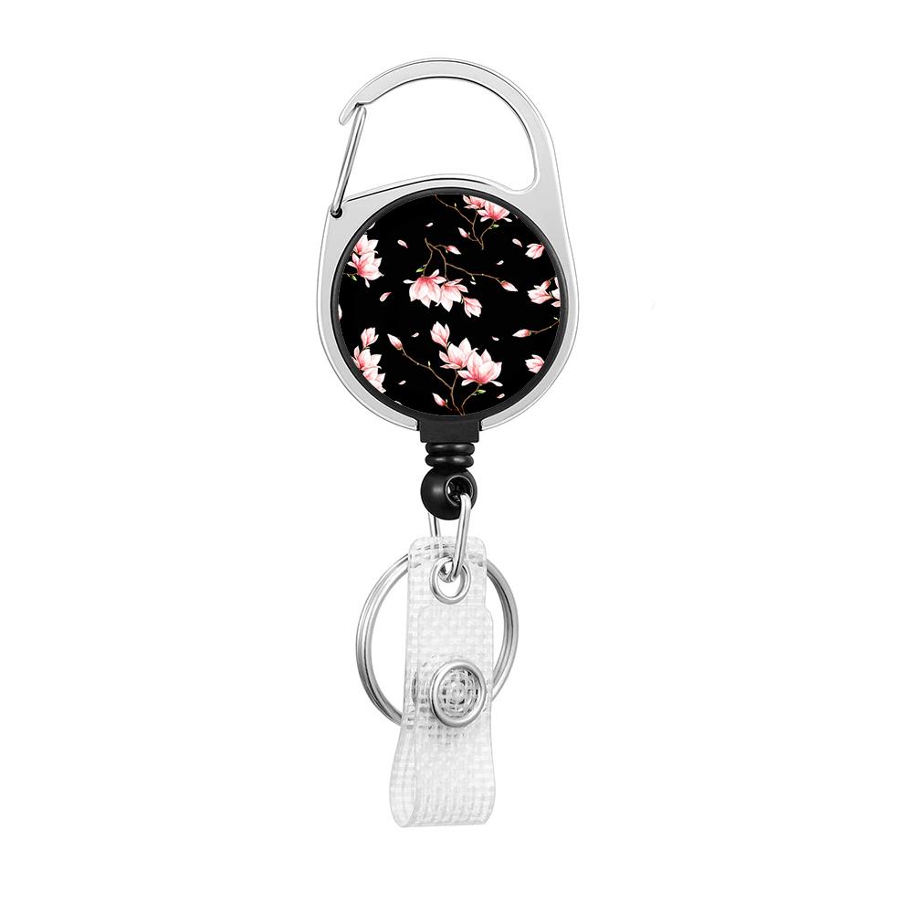 Flower Butterfly Chrysanthemum Doctor ID Badge Clip Lanyards Holder Porta Credencial Reel Nurse Retractable Keychain Wholesale