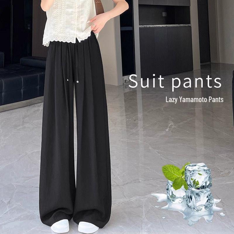 Ice-Feel Women s Linen Waist Pants, Lightweight Drapey, Loose Fit - 2026 Summer Pear Shape Style Small