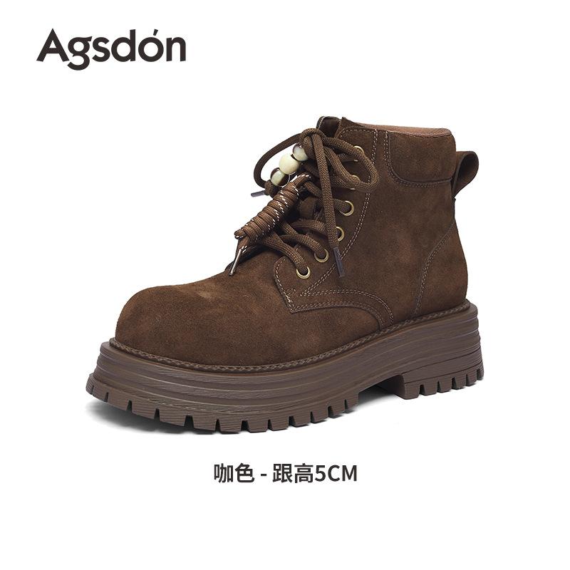 Tjockbottnade Martin boots Nya vinter Maillard rabarber boots Utomhus sammetskorta boots