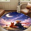 Prince's Nightly Embrace Round Rug for Livingroom,Bedroom, Palyroom, Chair Rug, Area rug, Circle Carpet, Large Size Fan Christmas gift