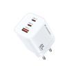 GaN 65W 100240V USBA 2x USBC White Wall Charger