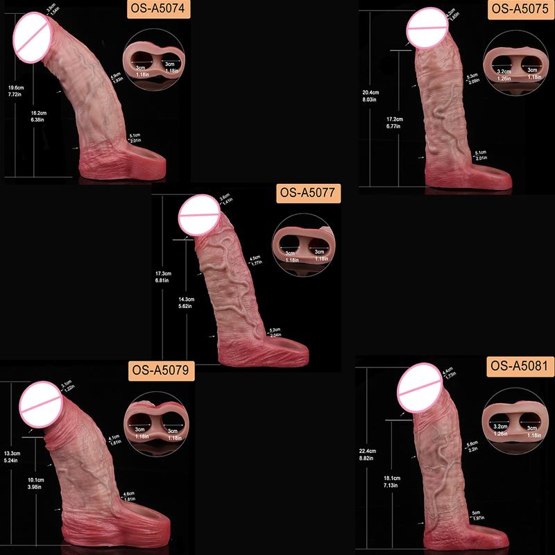 SXXY Multi-Types Skin Touch Hollow Dildo Silicone Male Dick Extender Realistic Delay Ejaculation Sex Toys For Men 18+ Couple Sex