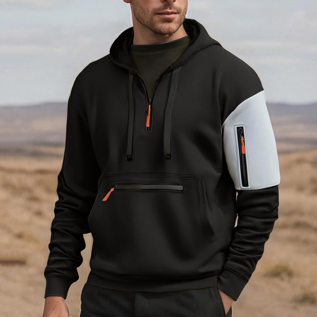 Men's Leisure Hooded Sweatshirt Solid Hoodie Streetwear Men's Clothing Warm Long Sleeve