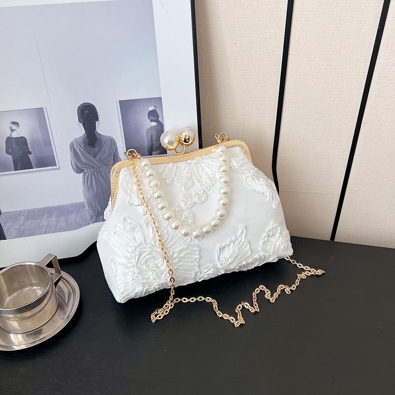 

Текстурированная ретро-сумка 2024 года, новая модная сумка-ракушка с замком, женская сумка через плечо, повседневная сумка-мессенджер с цепочкой