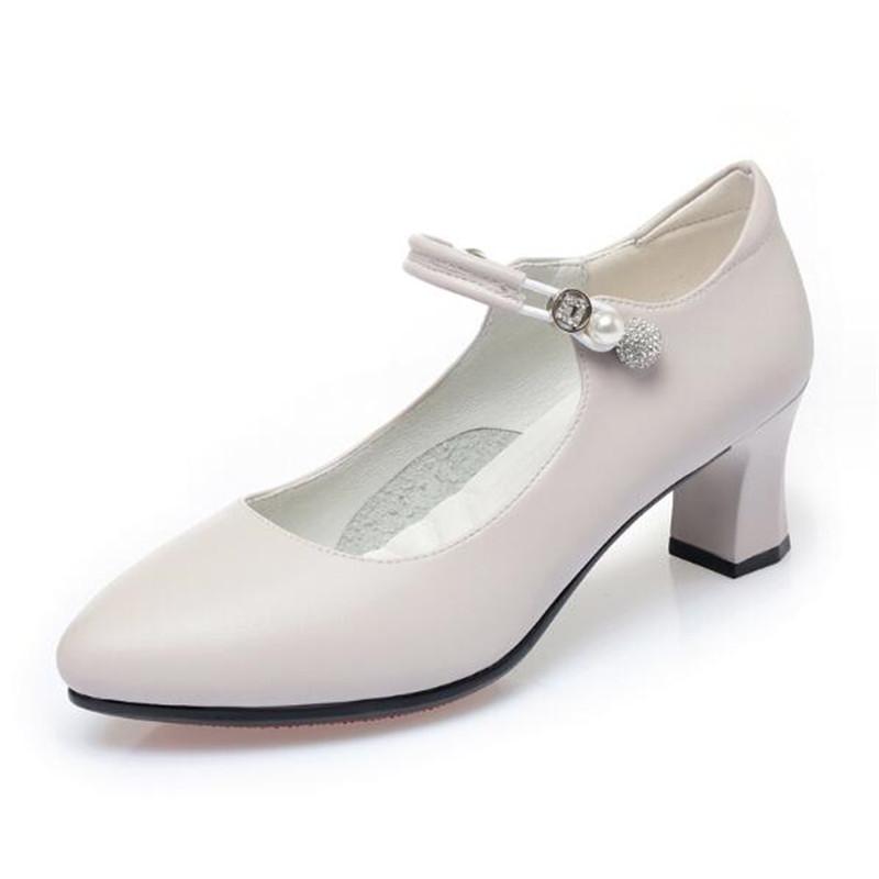 Fashion Size 34-42 Elegant Soft Leather High Heels Shoes Luxury Women Mary Janes 2025 Autumn Platform Pumps Office Party Ladies Shoes