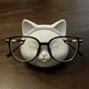 Glasses Holder Stand for Desk Cute Cat Face Eyeglasses Holder Resin Sunglasses Display Rack for Nightstand Home Office Desk Decor