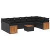 VidaXL Salon de Jardin avec Coussins 11 pcs, Canapés de Terrasse, Ensemble de Meubles de Patio, Mobilier d'Extérieur, Noir 3258527