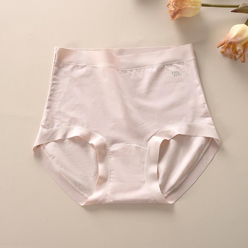 Large Size Female Spring and Summer 10A Antibacterial Comfortable Cotton Crotch High Waist Non Scratch Full Hip Briefs