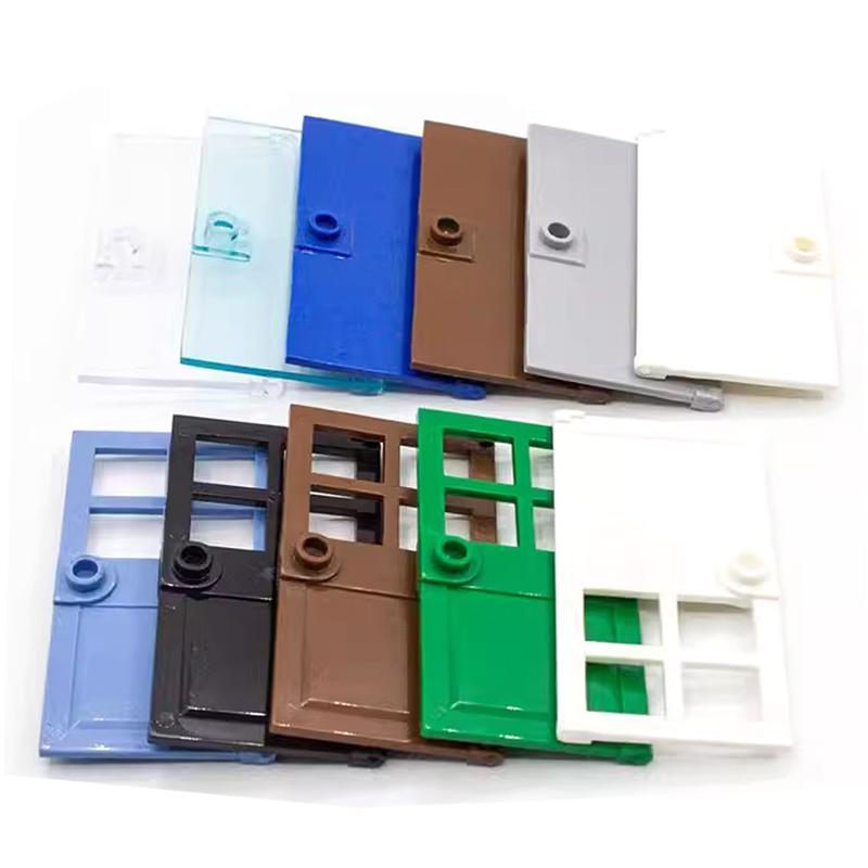 1x4x6 Door Frame Smart Windows 10pcs 60596 60616 60803 57894 60623 60621 92589 MOC Parts House Building Block Model Accessories