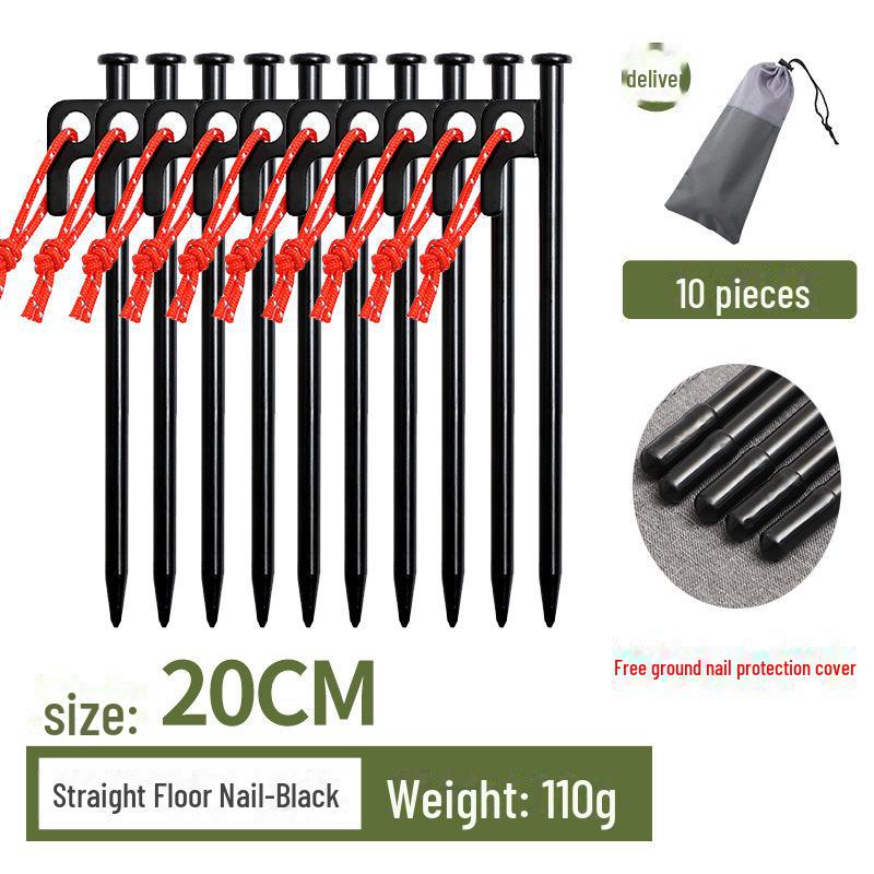 Outdoor Camping Windproof Steel Tent Peg Set
