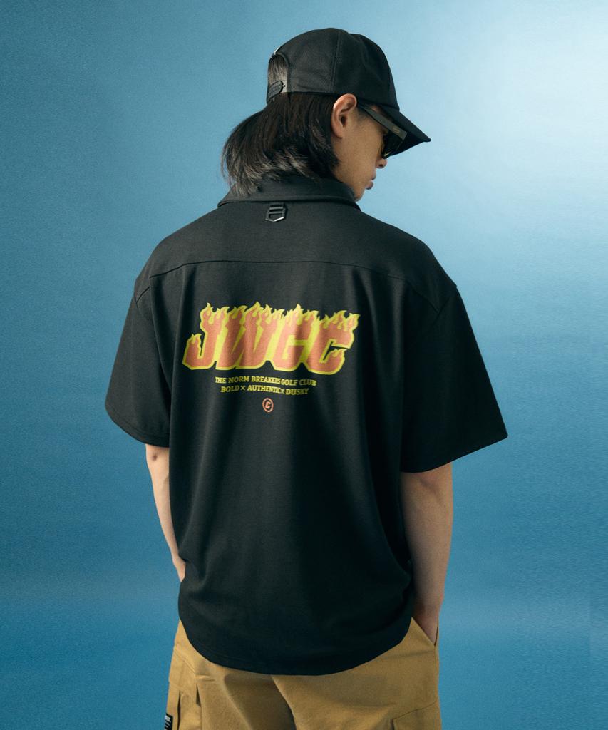 Jeimiweseuteu Jwgc Flame Pocket Pique Shirt (Black)